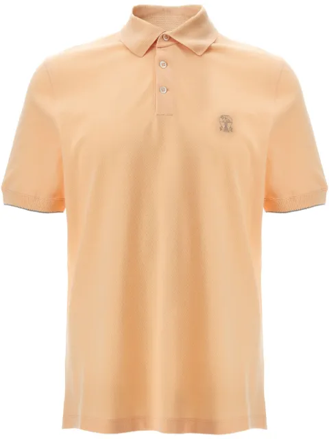 Brunello Cucinelli logo-embroidery piqué polo shirt