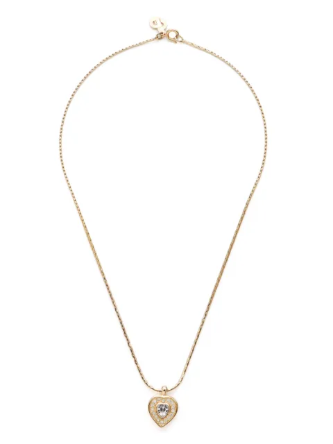 Christian Dior Pre-Owned قلادة بدلايةة قلب ومزينة بحجر الراين من عقد 1990-2000