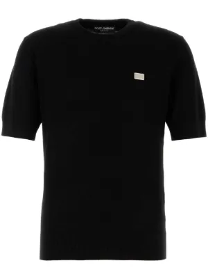 Dolce & Gabbana logo-plaque t-shirt | Black | FARFETCH RO