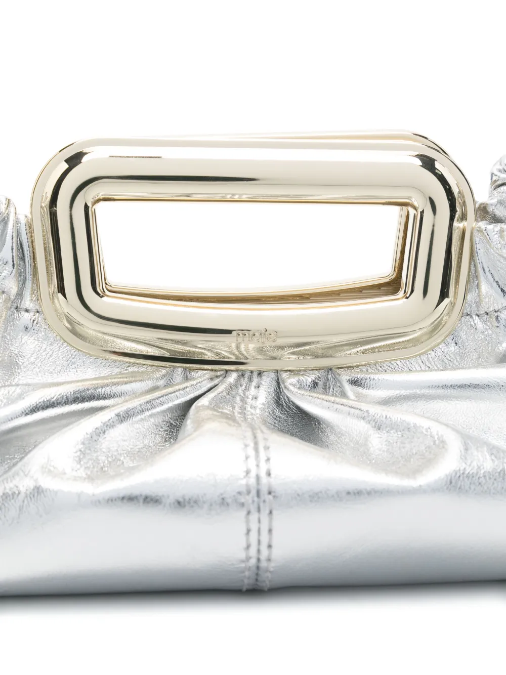 Maje Metallic clutch Zilver