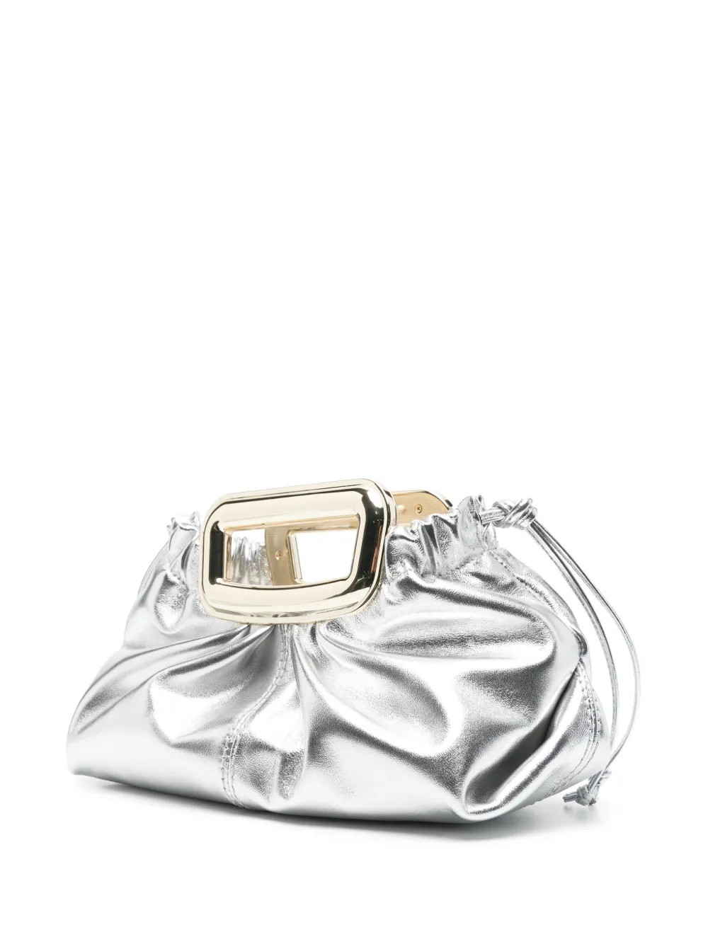 Maje Metallic clutch Zilver