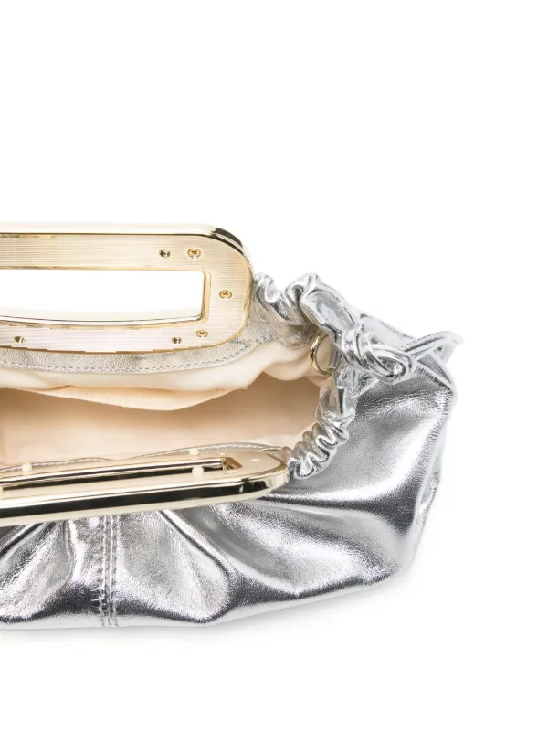 Maje Metallic Clutch Bag Silver FARFETCH PH