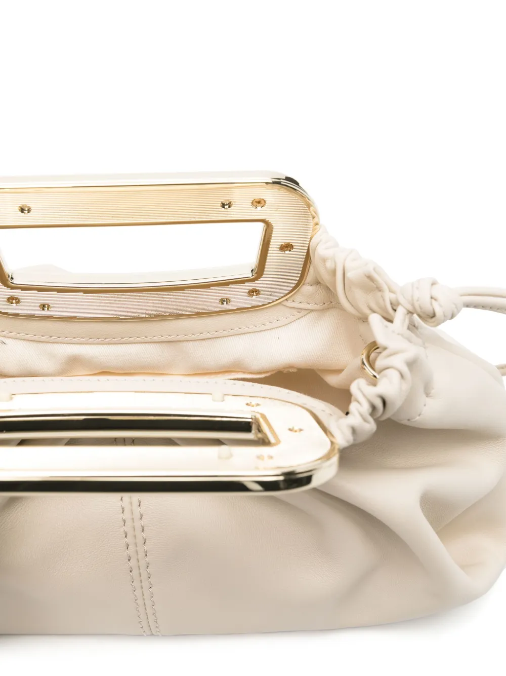 Maje Clutch met metallic handgreep Beige