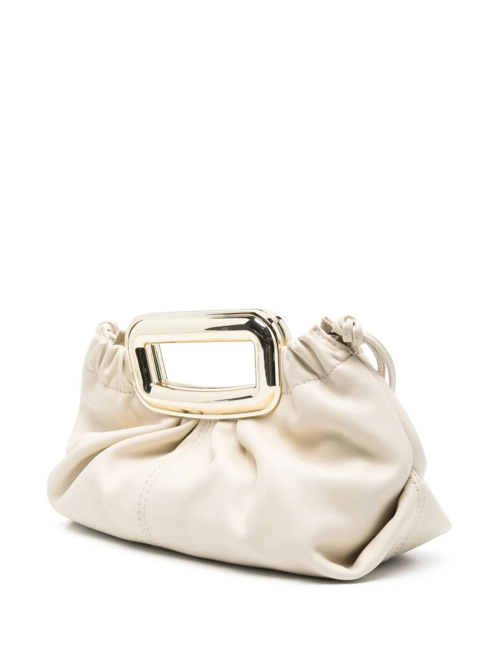 Maje Clutch met metallic handgreep Beige