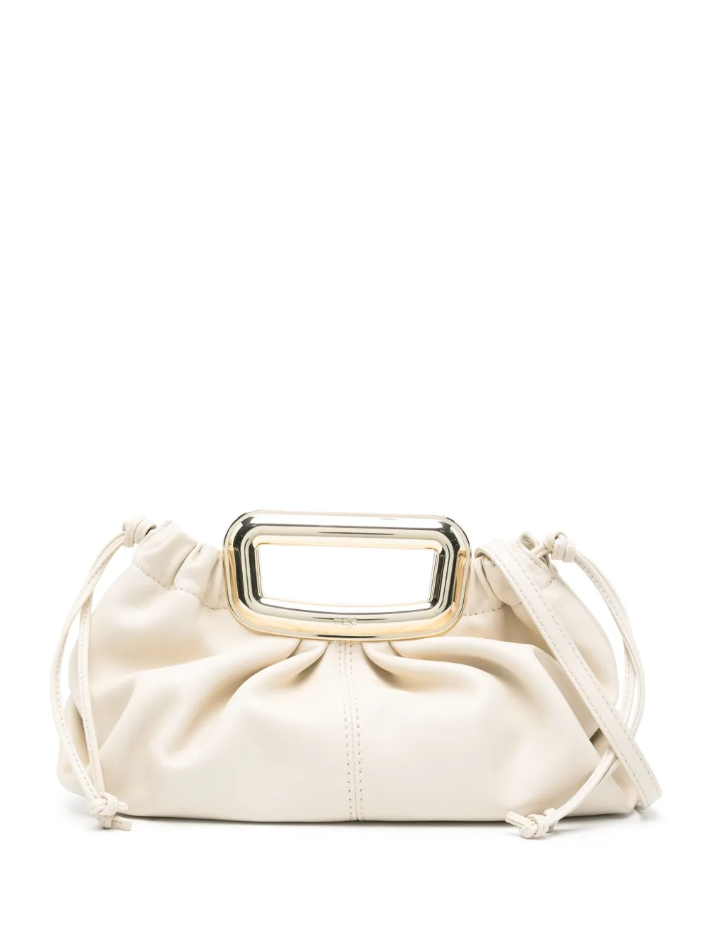 Maje Clutch met metallic handgreep Beige