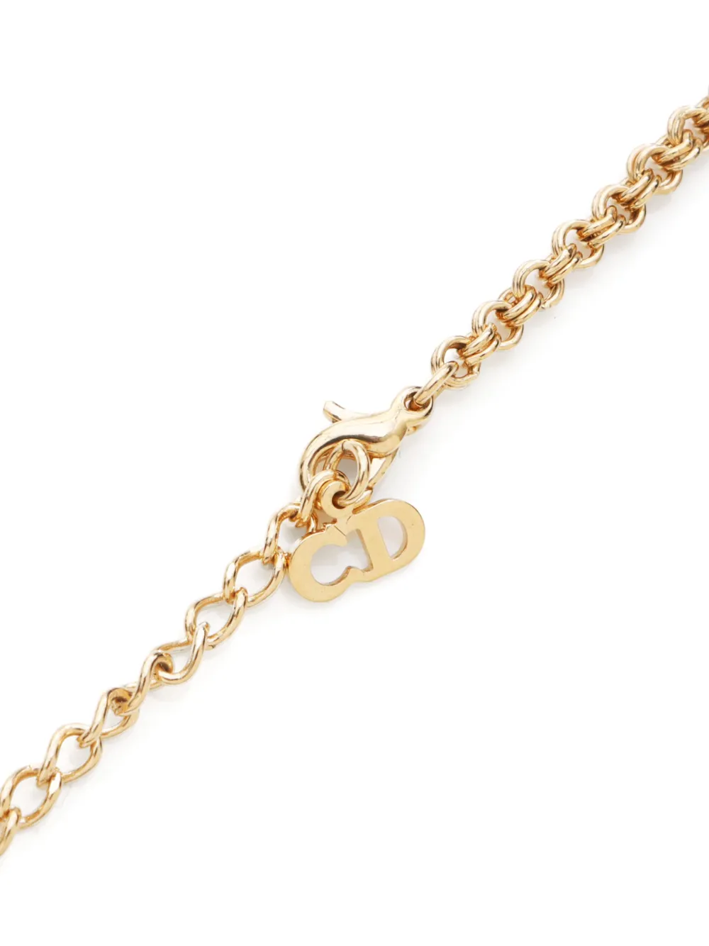 Pre-owned Dior 1990-2000s Cd-initials Necklace In Gold