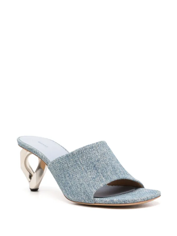 JW Anderson チェーンヒール レザーミュール | ブルー | FARFETCH JP