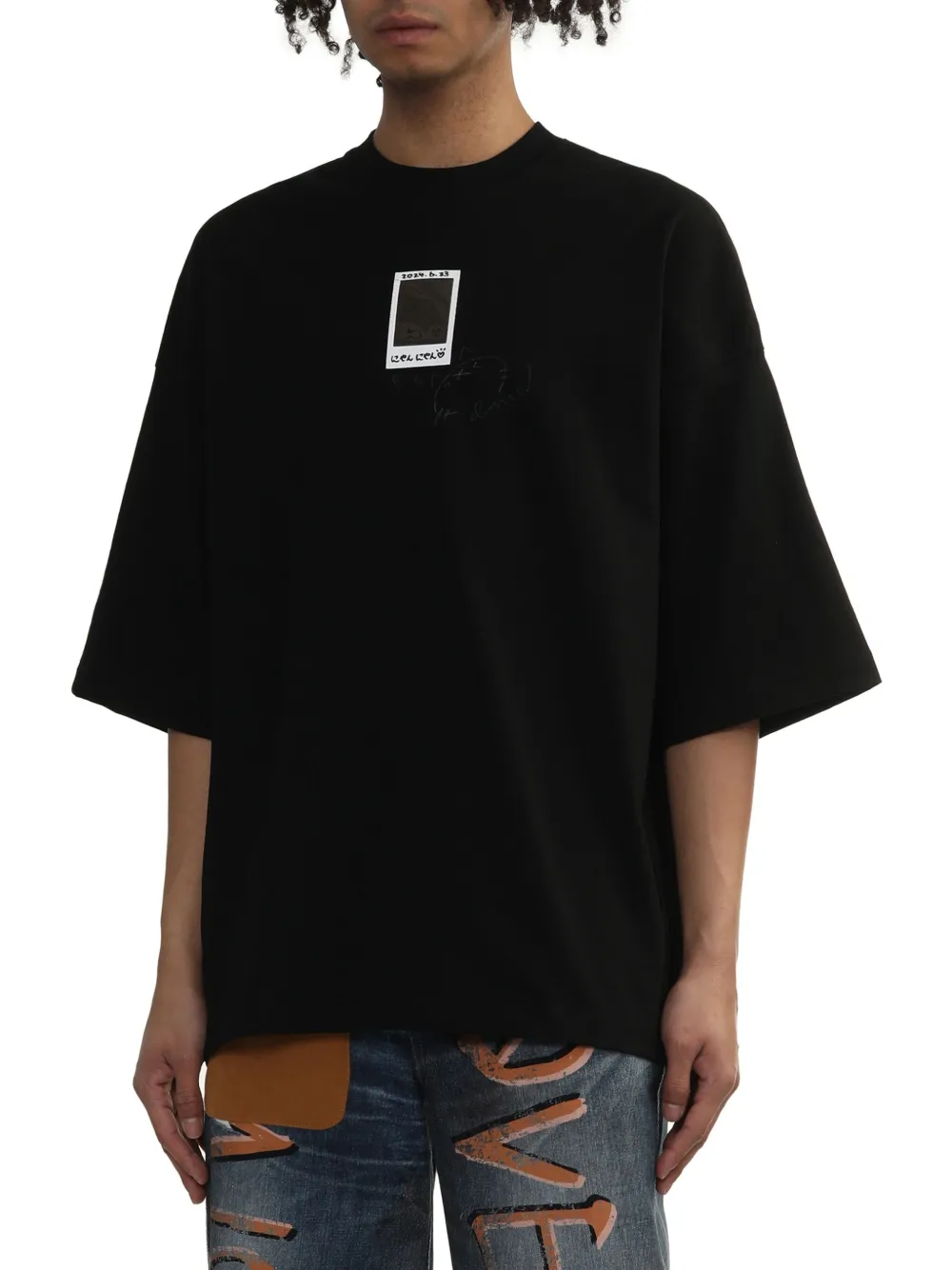 Doublet T-shirt met logoprint Zwart