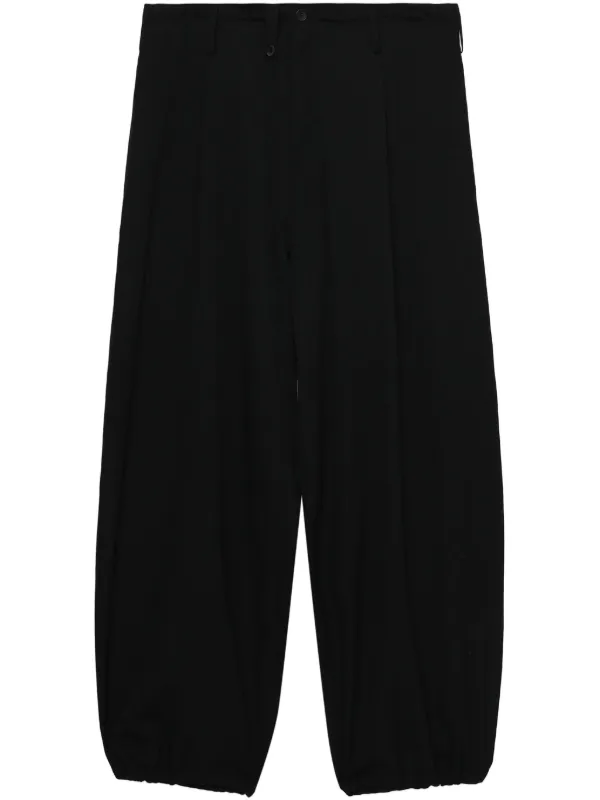 ヨウジヤマモト Yohji Yamamoto ブラックウール パンツ Yohji Yamamoto ウールパンツ | ブラック | FARFETCH JP