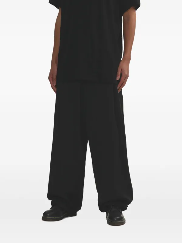 ヨウジヤマモト Yohji Yamamoto ブラックウール パンツ Yohji Yamamoto ウールパンツ | ブラック | FARFETCH JP