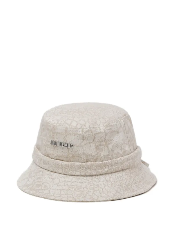 Jacquemus logo-lettering Bucket Hat | Neutrals | FARFETCH