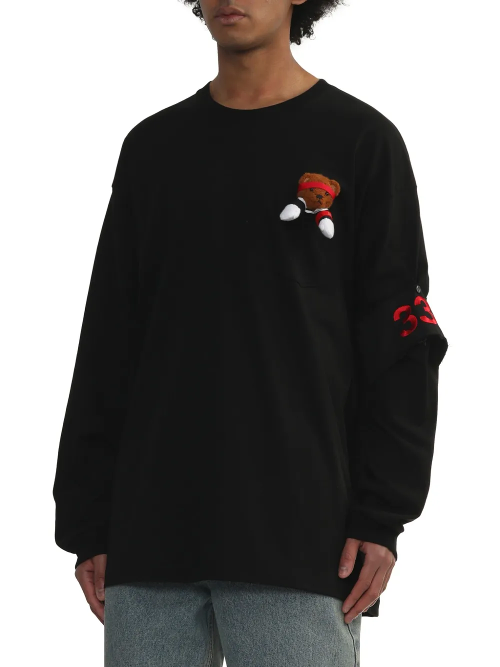 Doublet T-shirt met beerprint Zwart