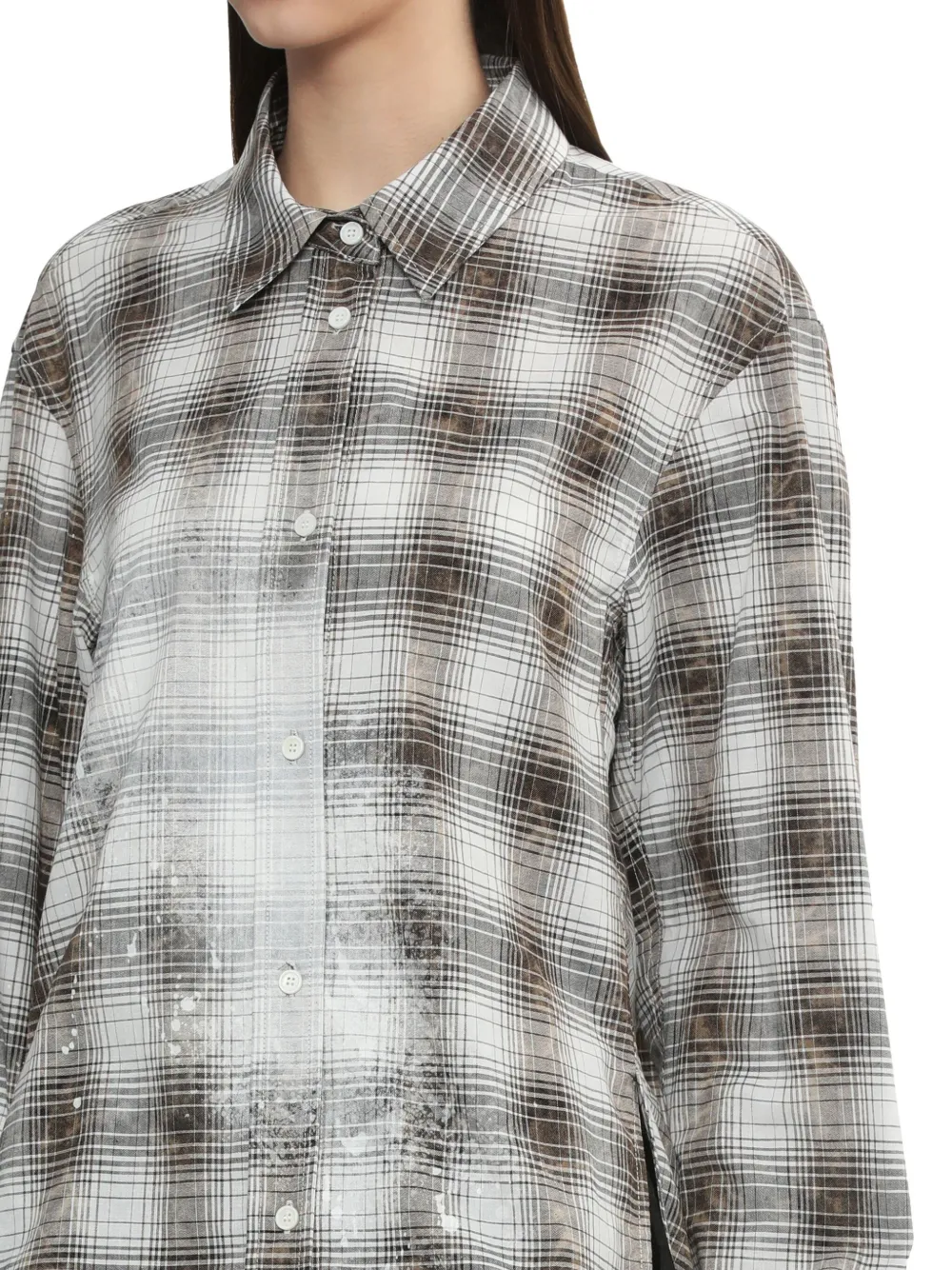 Juun.J Blouse met bloemenprint Bruin