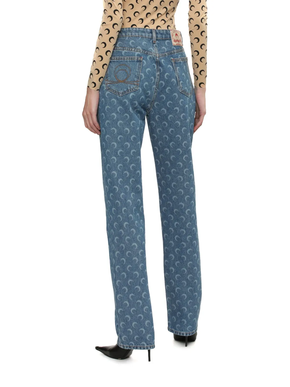 Marine Serre Straight broek Blauw