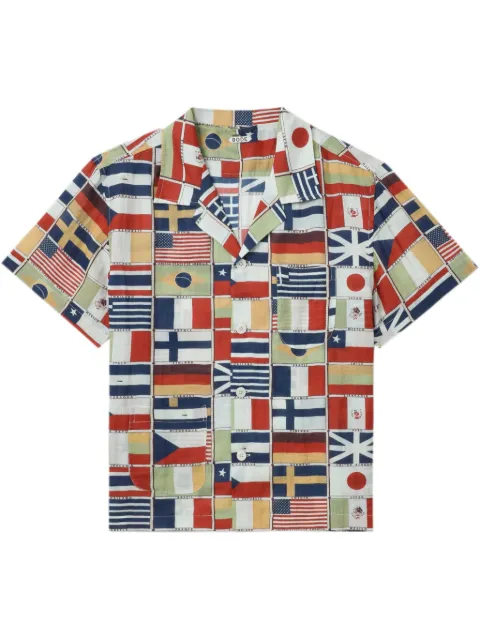 BODE flag-print linen shirt