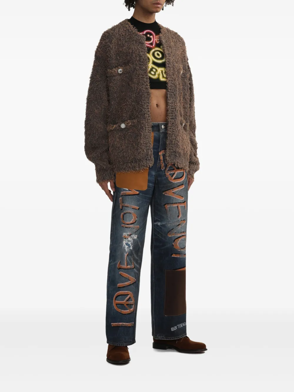 Doublet textured-finish cardigan - Grijs