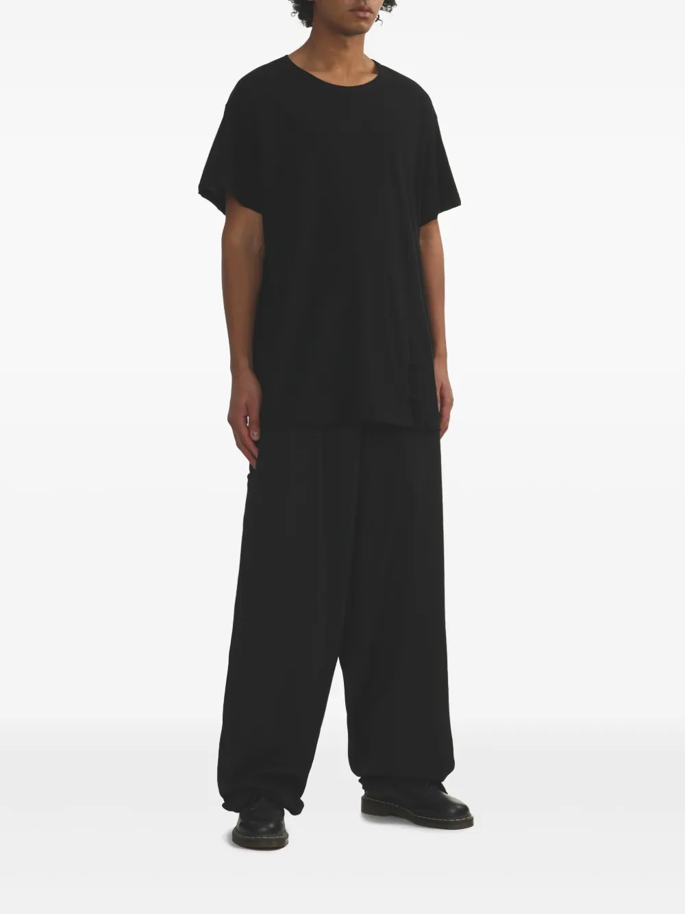 Yohji Yamamoto jersey T-shirt - Zwart