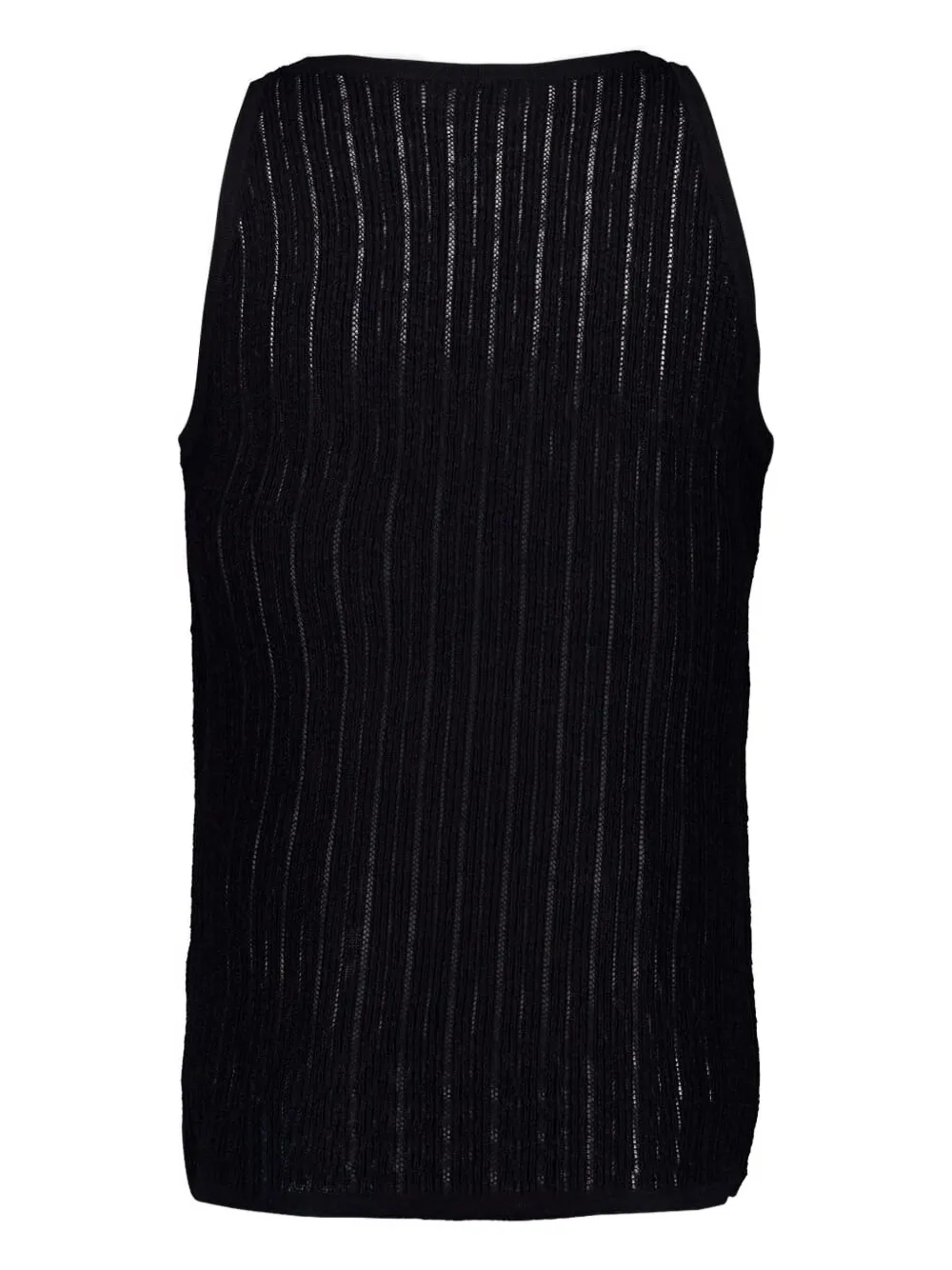 COMMAS Pointelle gebreide tanktop - Zwart