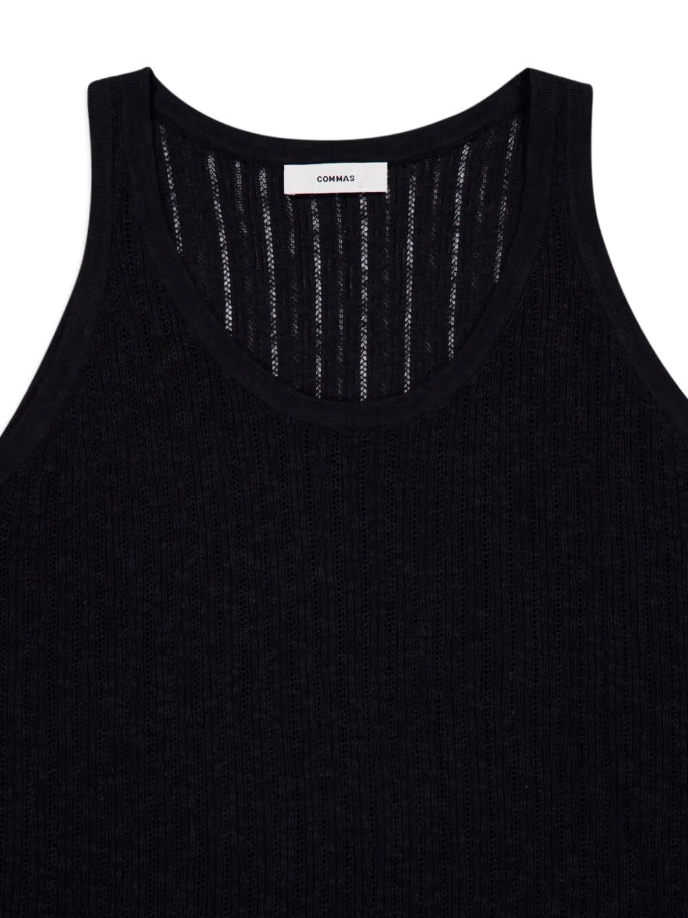 COMMAS Pointelle gebreide tanktop Zwart