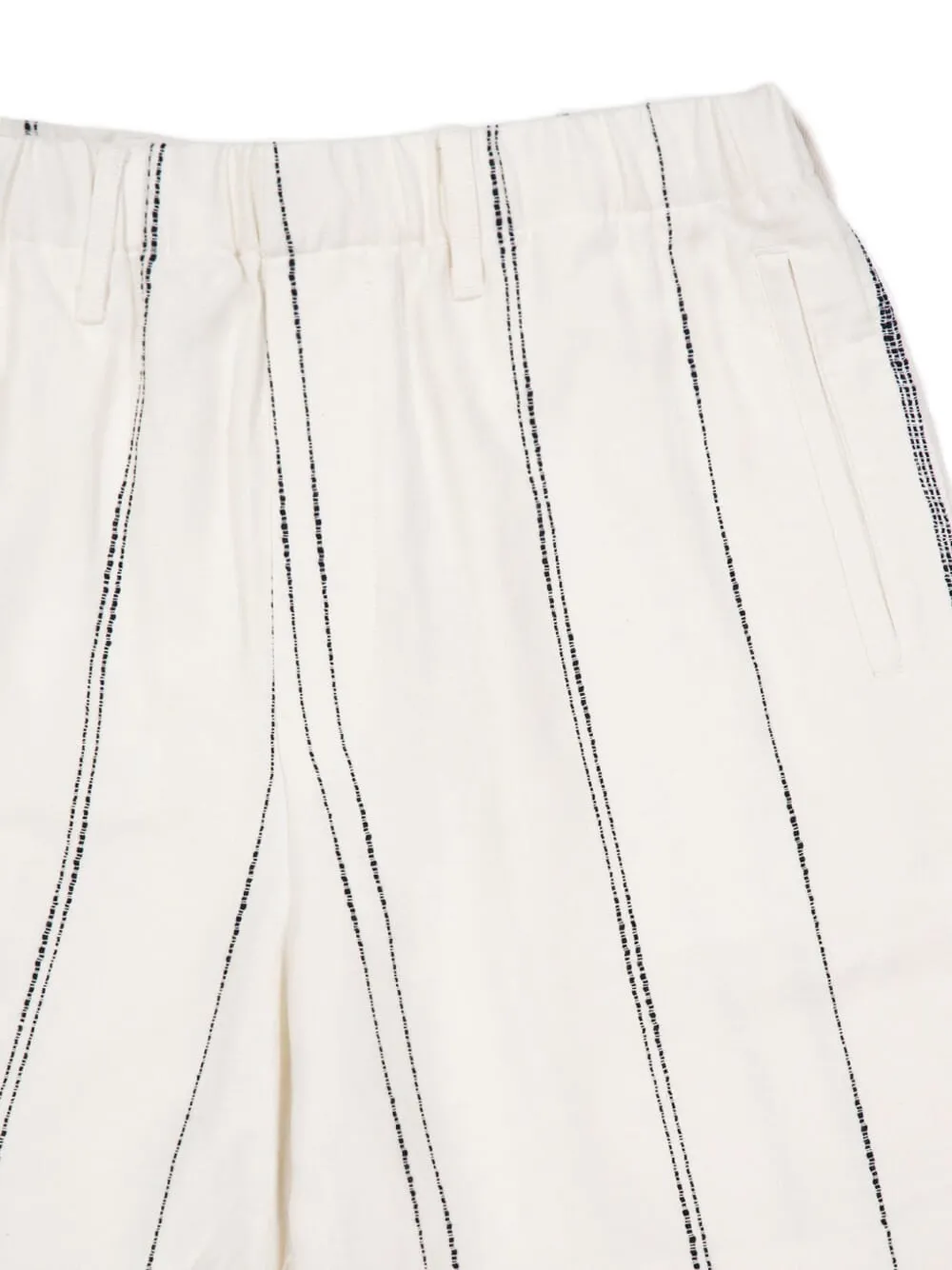 Commas Woven Stripe Resort Shorts In White