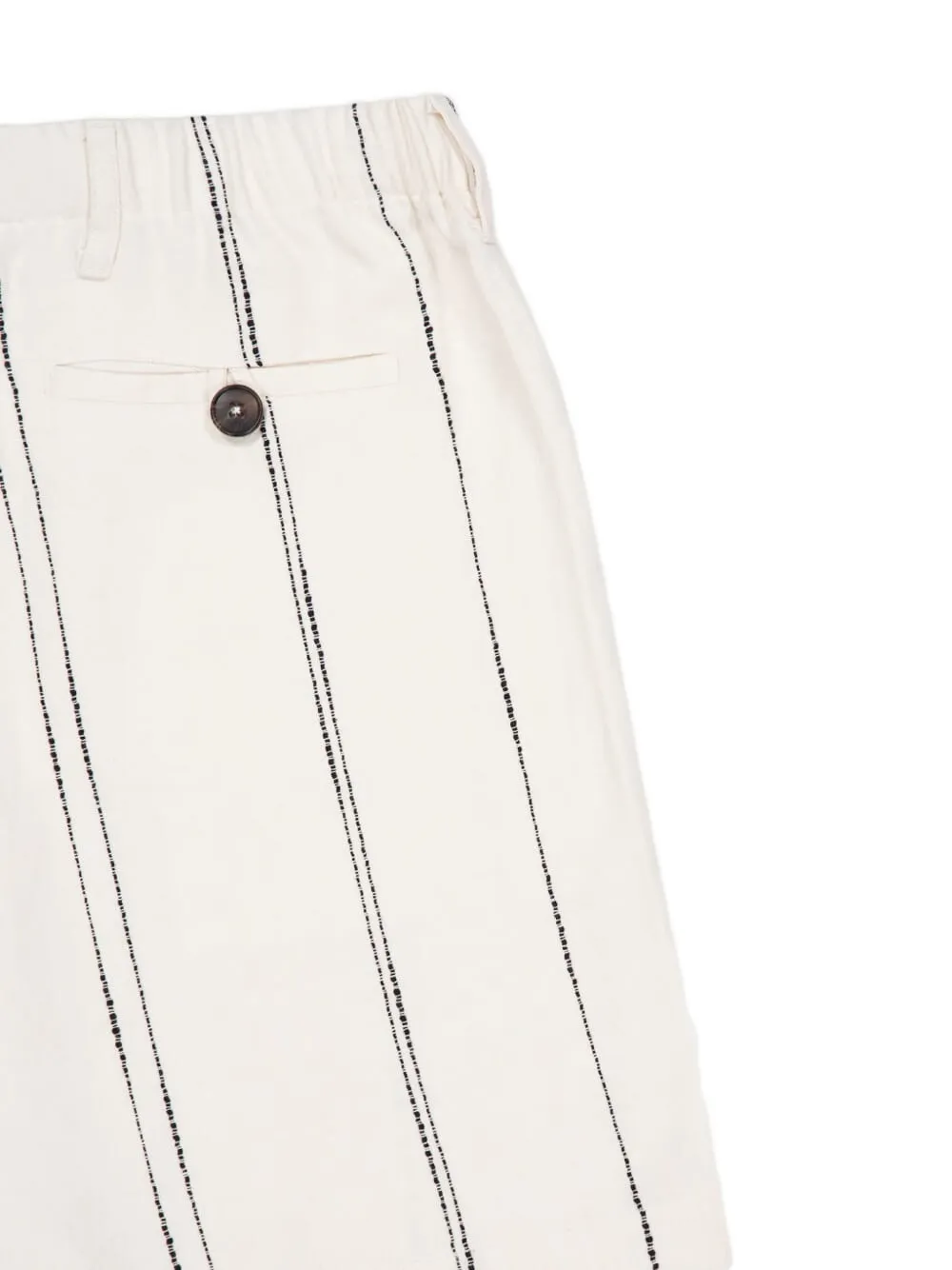 Commas Woven Stripe Resort Shorts In White