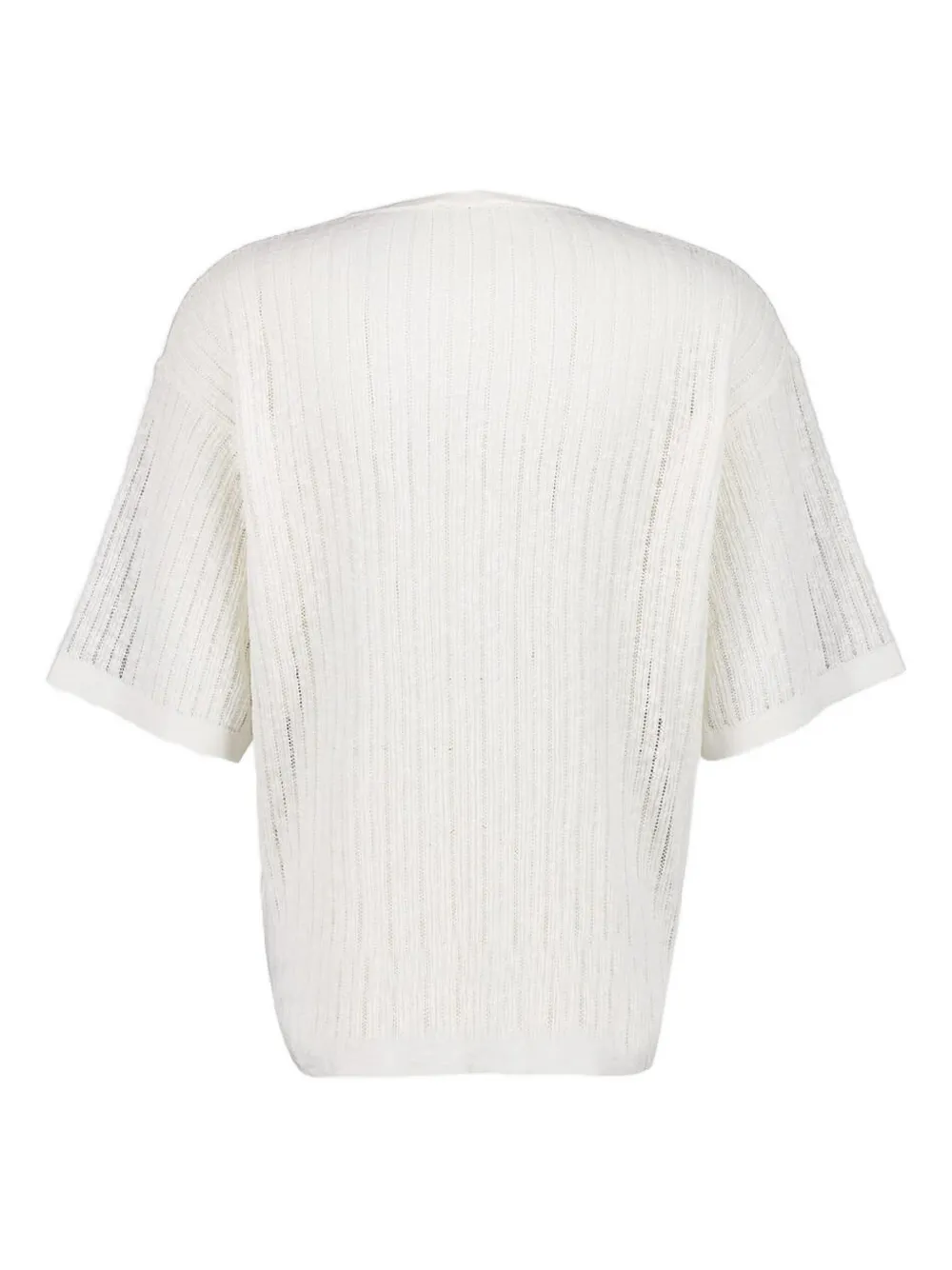COMMAS Pointelle gebreid T-shirt - Wit