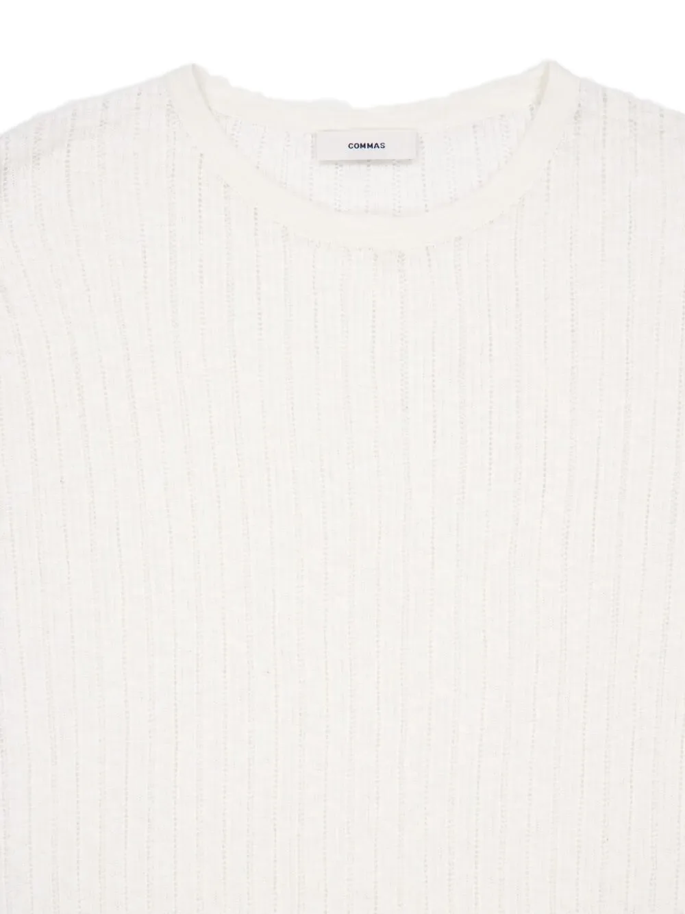 COMMAS Pointelle gebreid T-shirt Wit