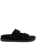James Perse suede buckle slides - Black