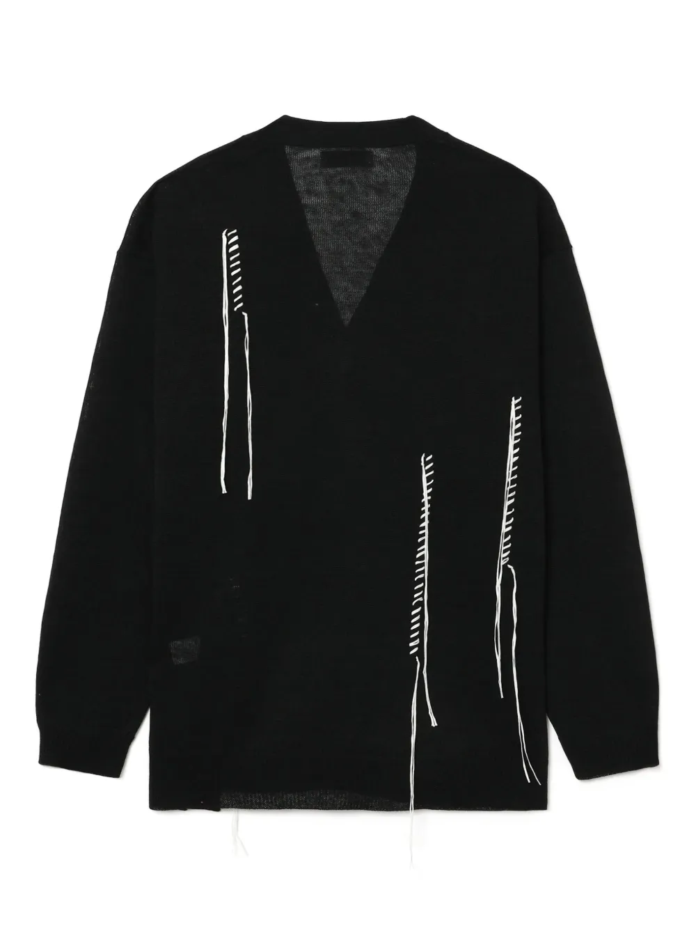 Yohji Yamamoto コントラストステッチ カーディガン | ブラック