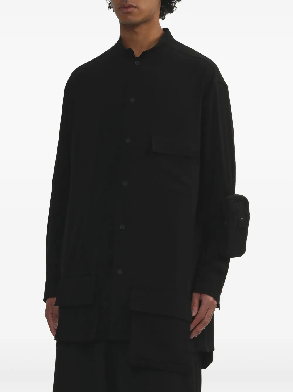 Yohji Yamamoto Overhemd met meerdere zakken Zwart