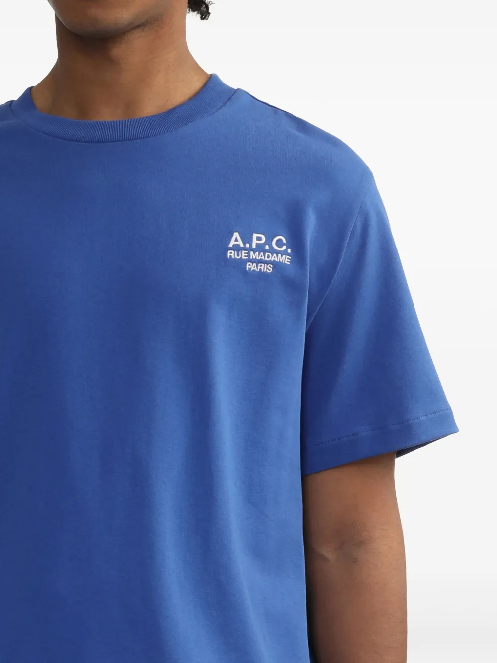A.P.C. T-shirt met logo Blauw