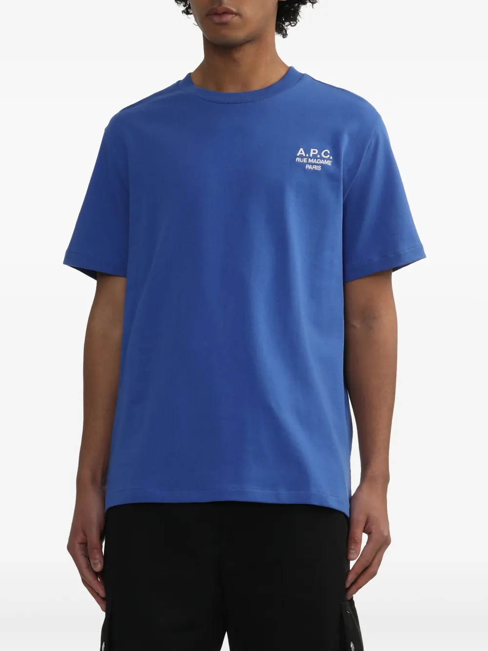 A.P.C. T-shirt met logo Blauw