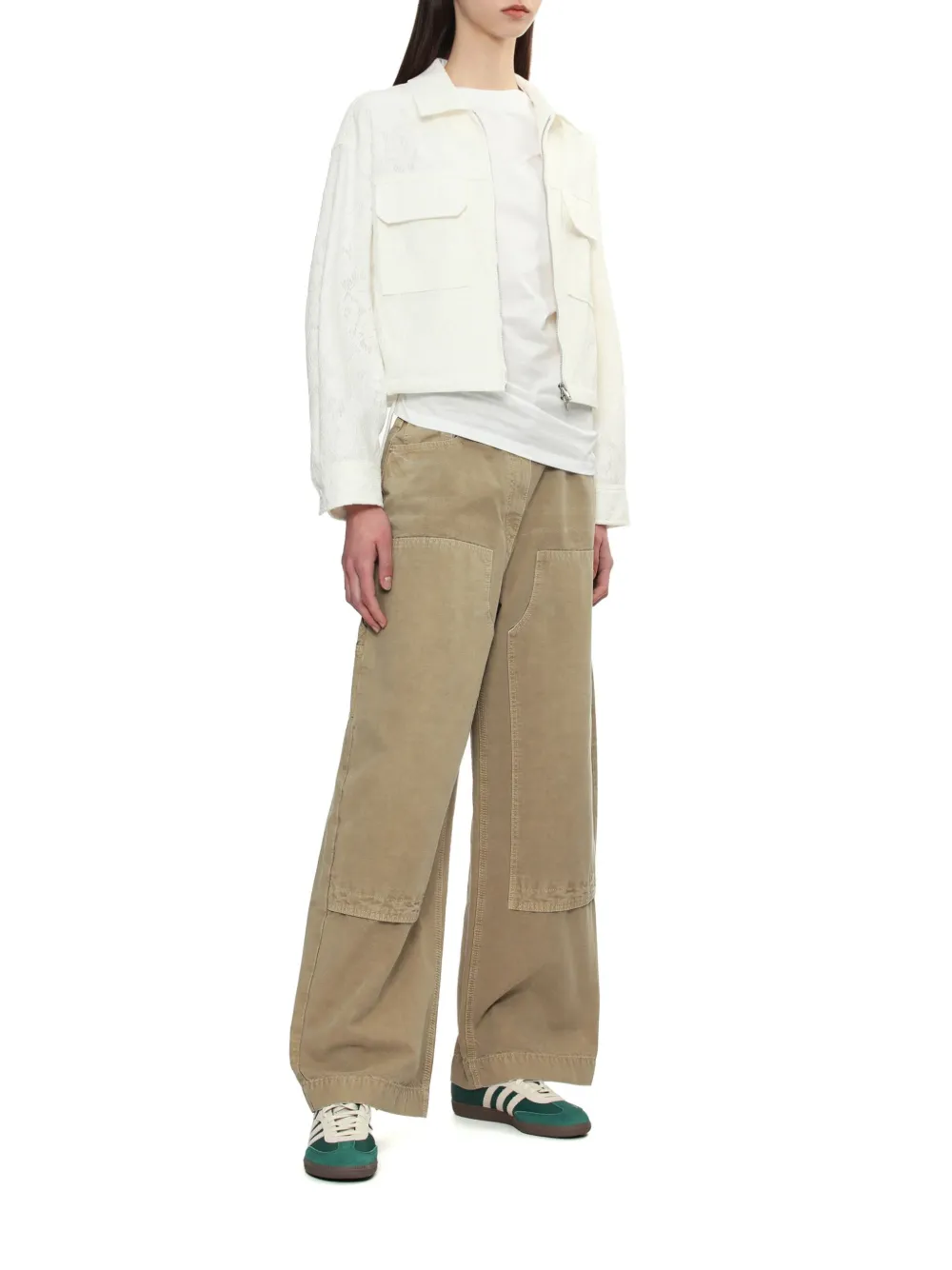 Juunj Lace-panelling Jacket In White