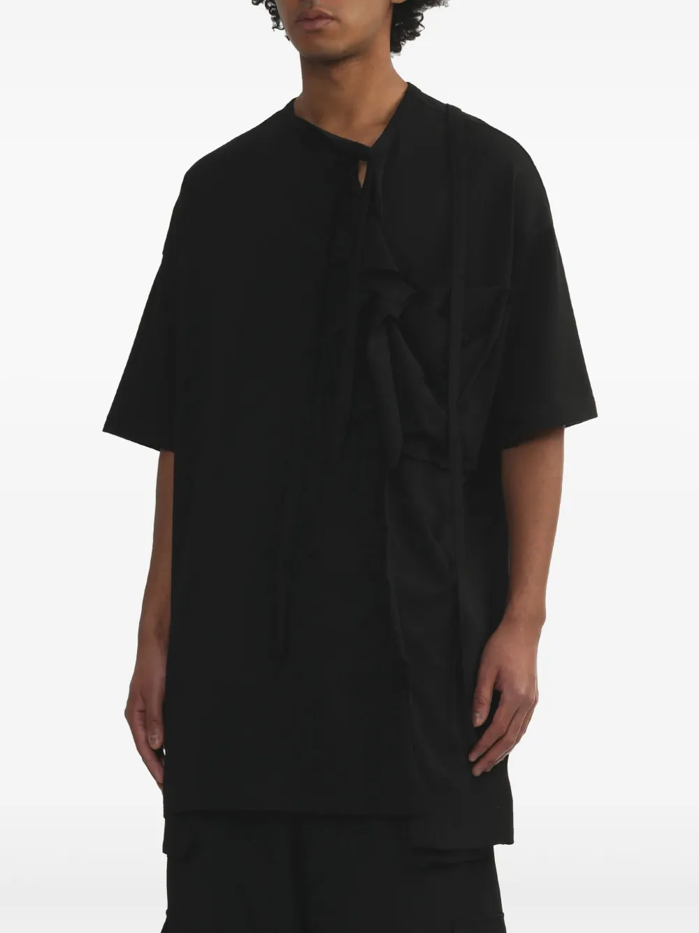 Yohji Yamamoto Jersey T-shirt Zwart