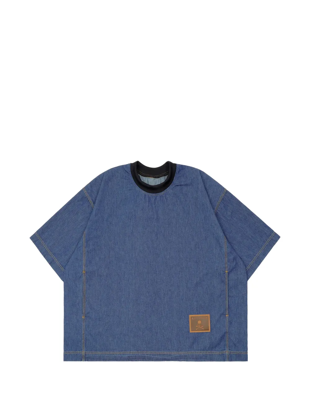 Mastermind Japan zipped-hem T-shirt - Blu