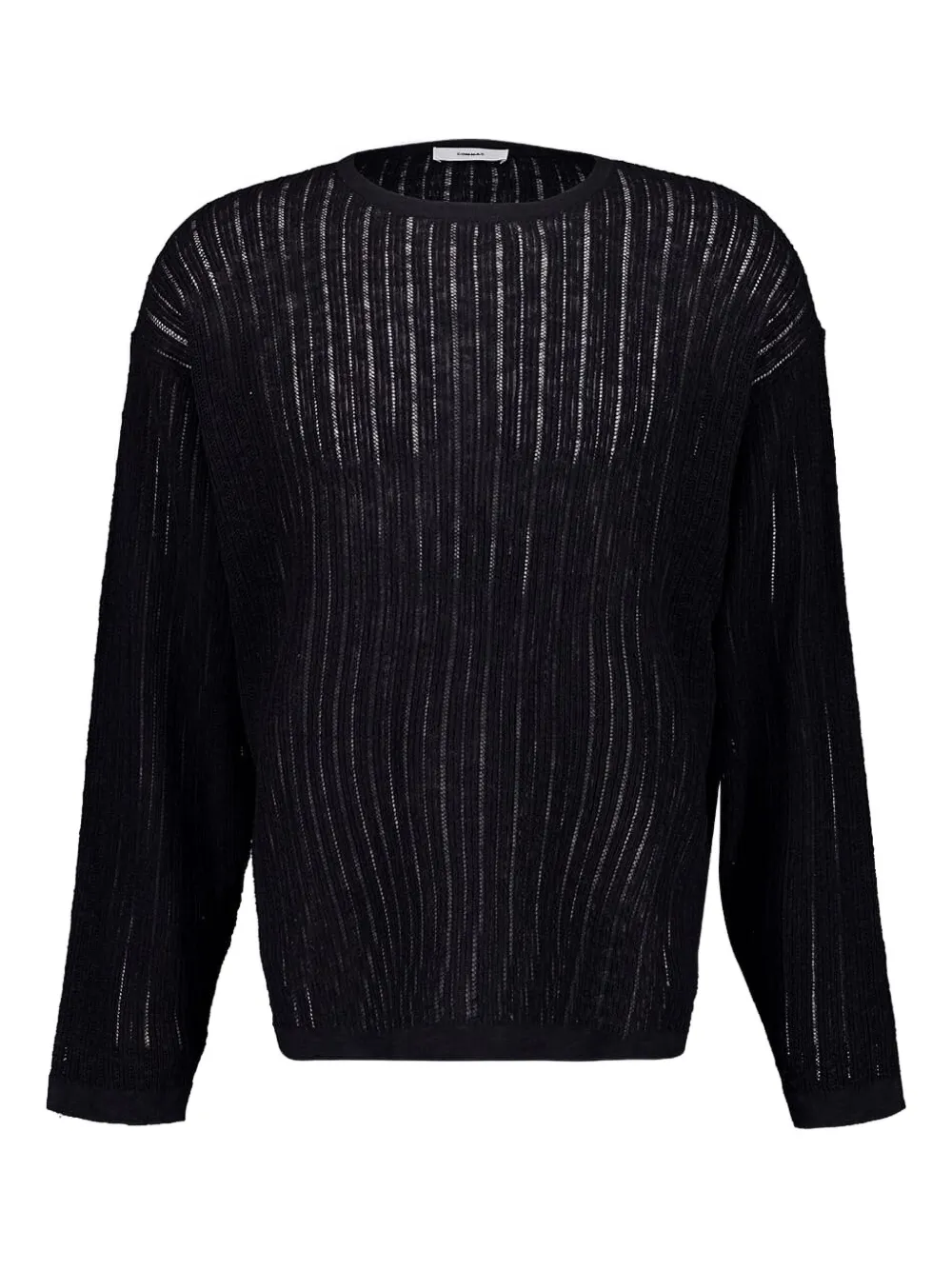 COMMAS pointelle knit sweater | Black | Image 1