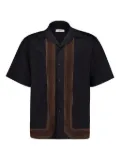 COMMAS gradient zigzag embroidered shirt - Black