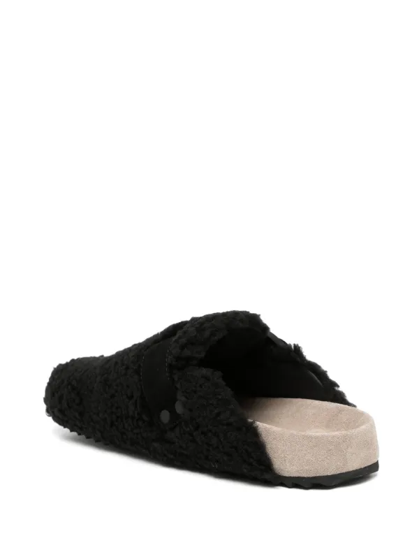 James Perse Black shearling Slide Sandals m_64badc53614973f390eba320.jpeg main image 2