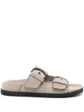 James Perse suede buckle slides - Grey