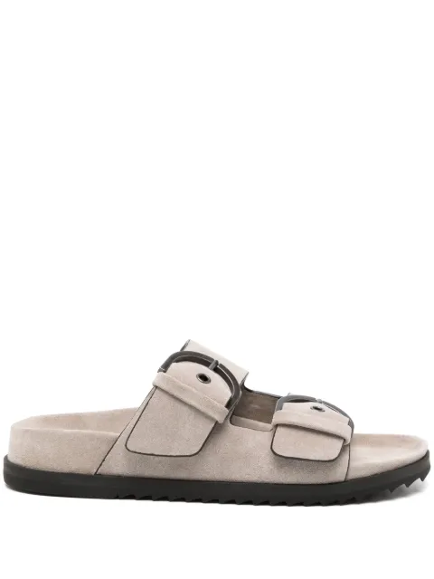 James Perse flip flops de gamuza con hebilla