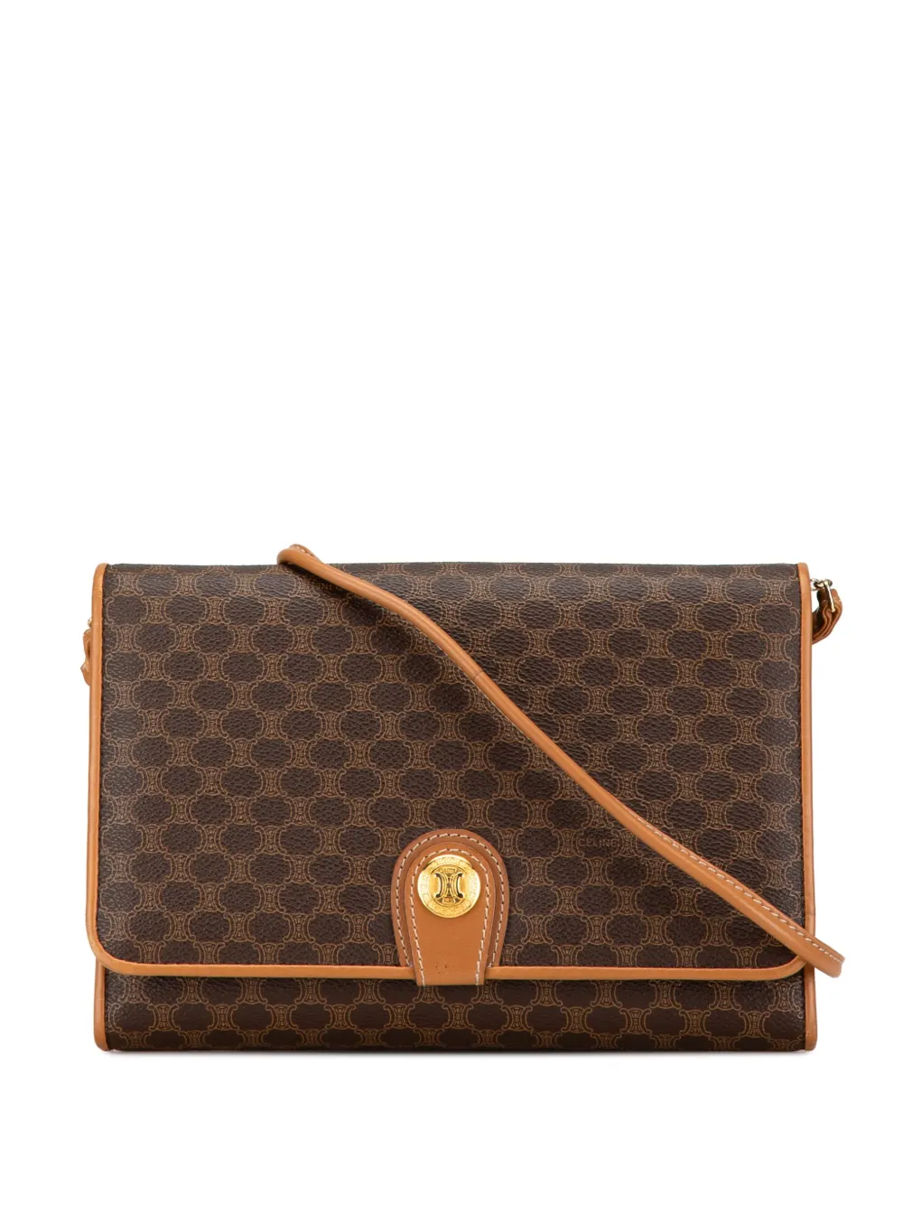 Céline Pre-Owned 2007 マカダム コーテッド キャンバス ショルダーバッグ - ブラウン Céline Pre-Owned 2007 マカダム コーテッド キャンバス ショルダーバッグ - ブラウン