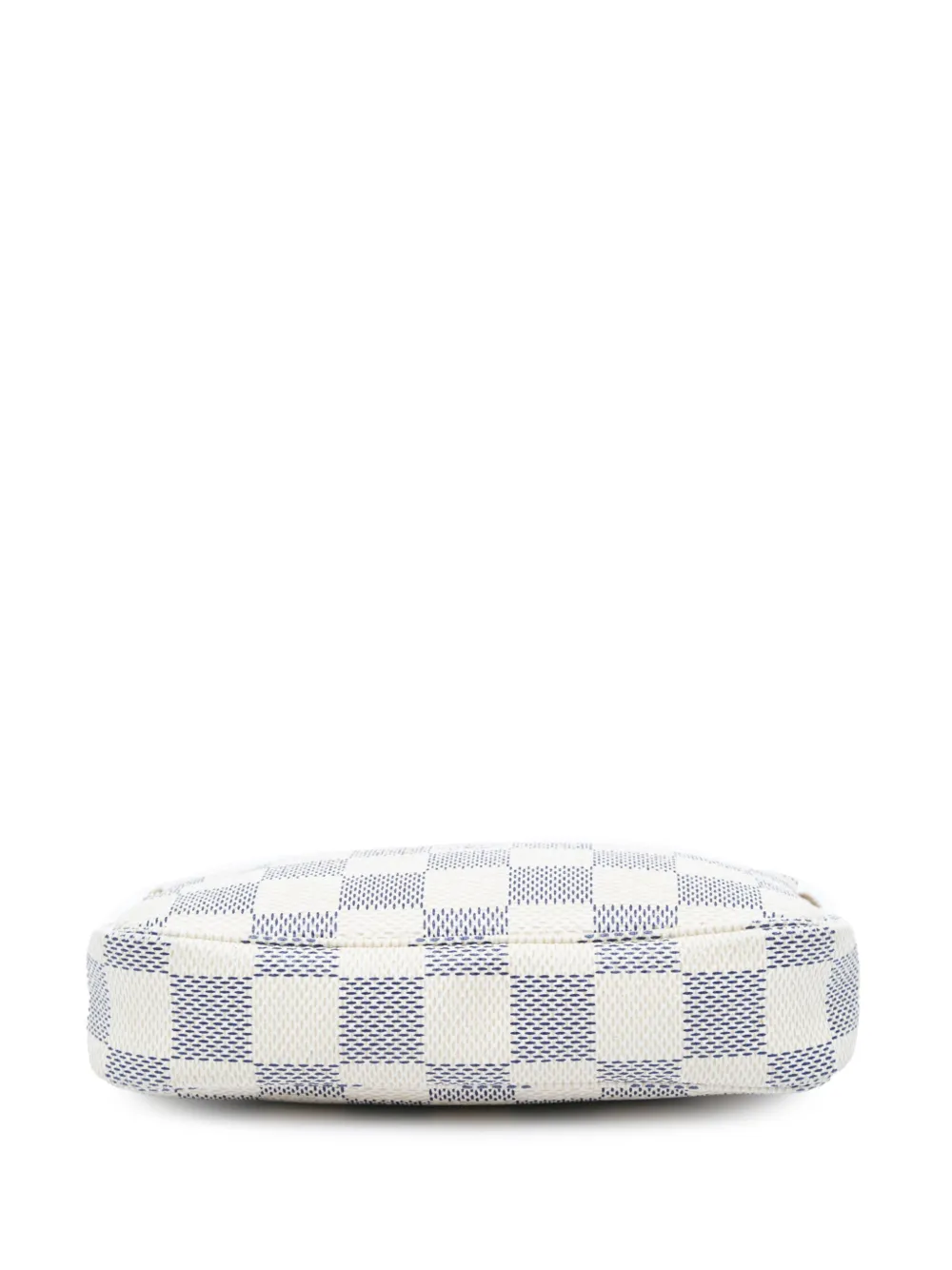 Pre-owned Louis Vuitton 2010 Damier Azur Mini Pochette Accessoires Handbag In White