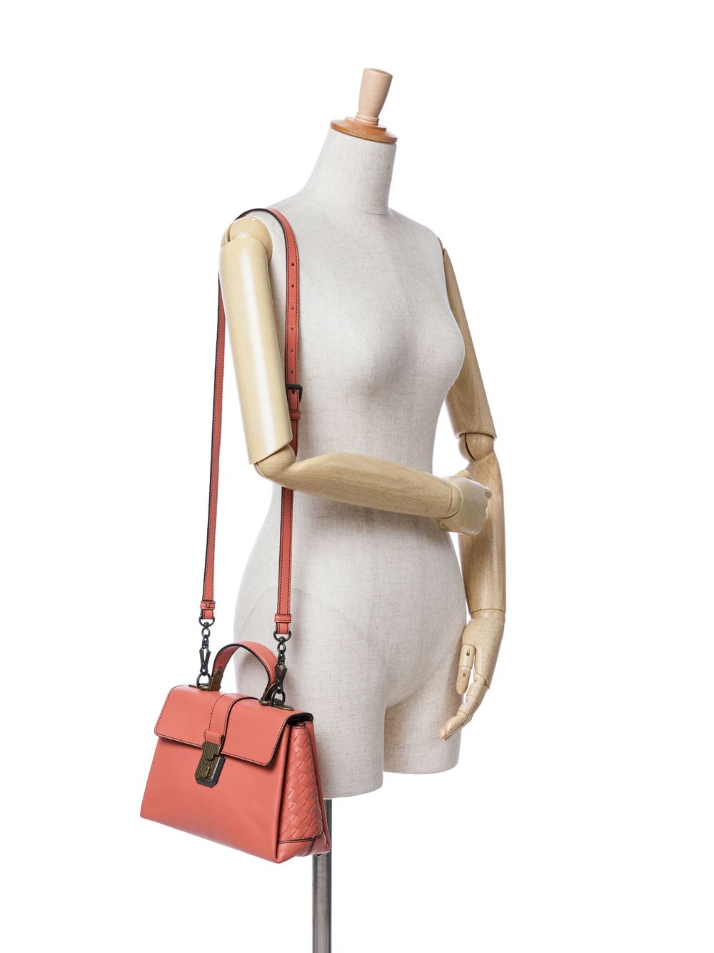 Bottega Veneta Pre-Owned 2012-2023 Small Nappa Intrecciato Piazza satchel - Oranje