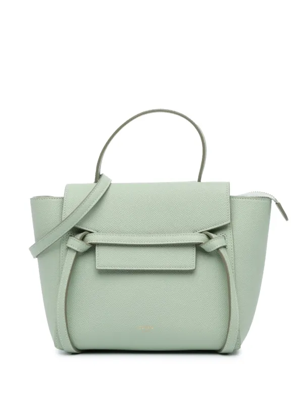 Céline Pre-Owned 2018 Nano Leather Belt Satchel | Green | FARFETCH BN
