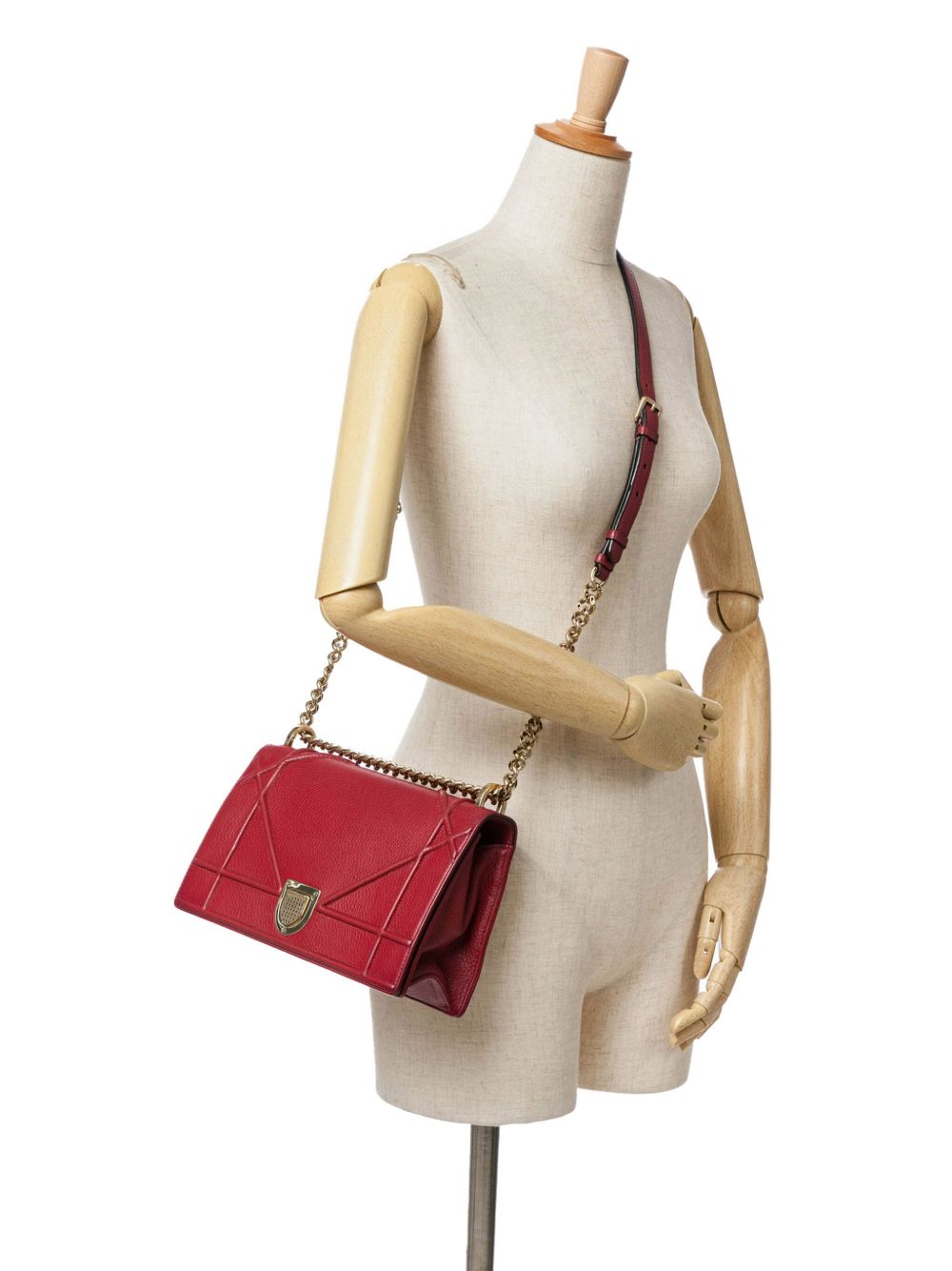 Christian Dior Pre-Owned 2017 Medium Grained Calfskin Diorama Flap crossbody bag - Rood