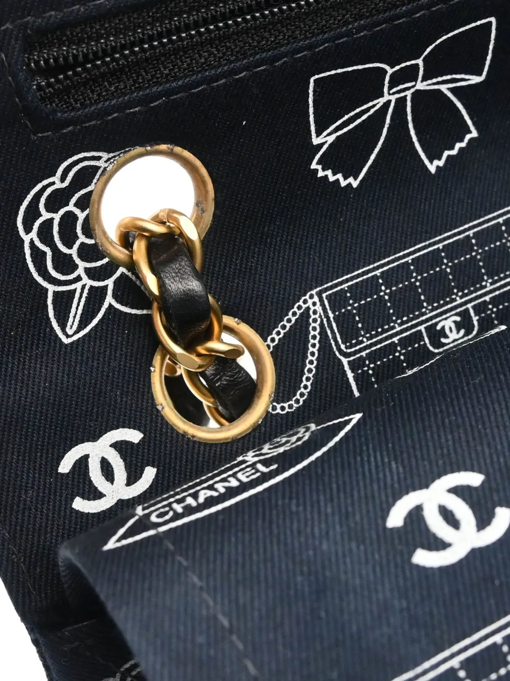 Pre-owned Chanel 2002 Medium Double Flap Shoulder Bag In Black