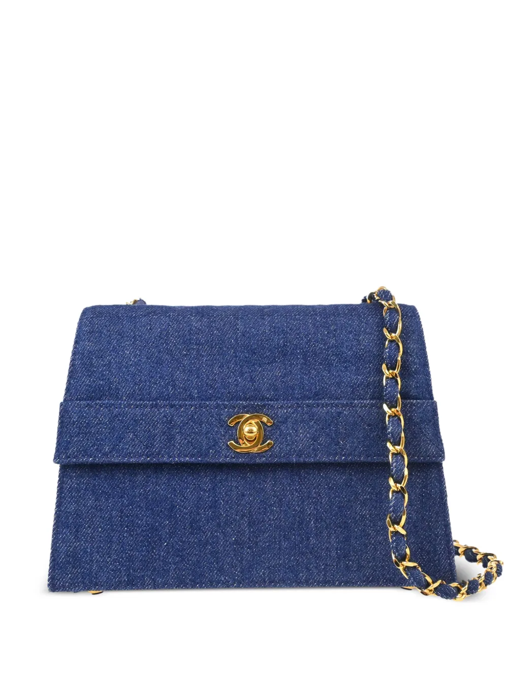 CHANEL Pre-Owned 1990s ストレート フラップ ショルダーバッグ - ブルー CHANEL Pre-Owned 1990s ストレート フラップ ショルダーバッグ - ブルー