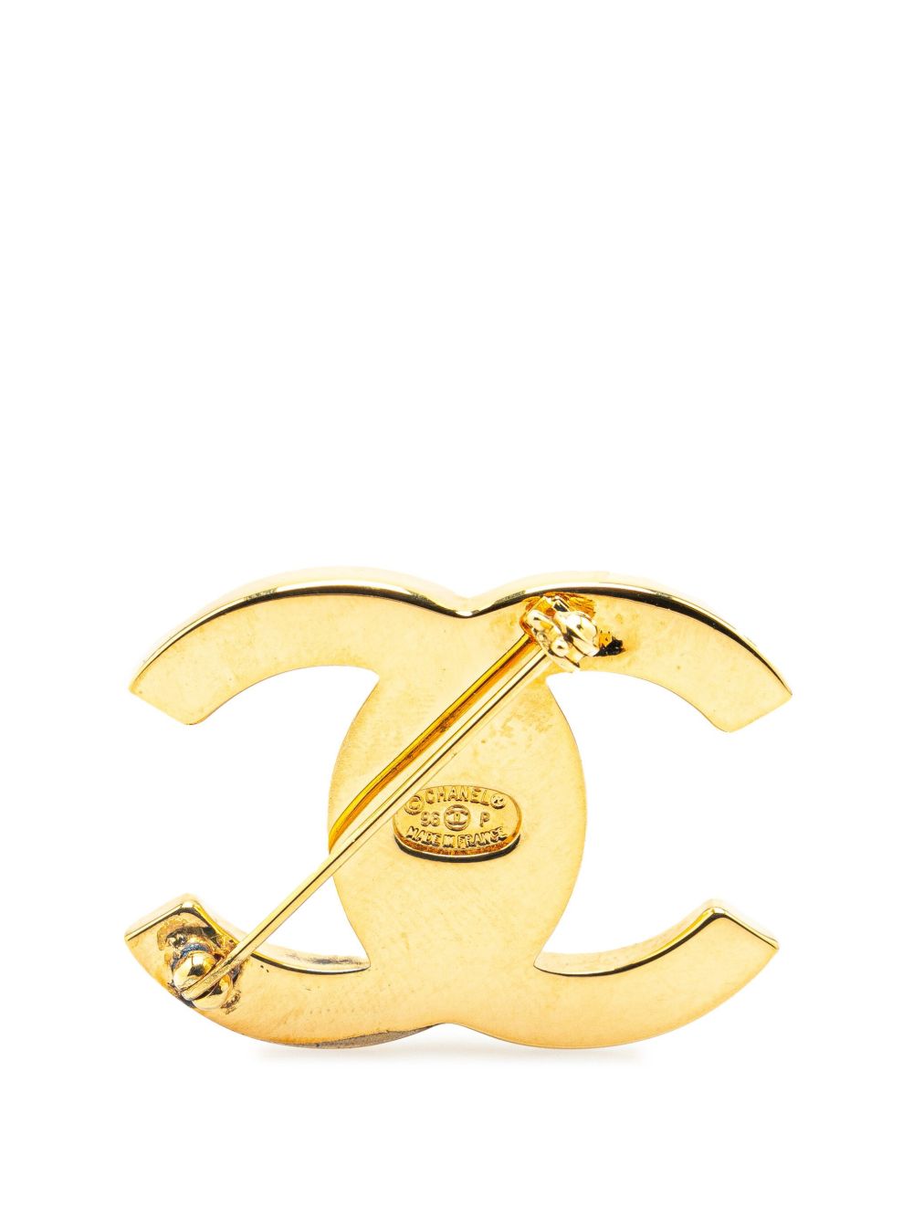 CHANEL Pre-Owned 1996 Gold Plated CC Turn-Lock Brooch costume brooch - Goud