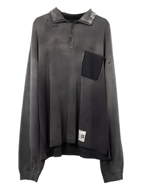 Maison MIHARA YASUHIRO distressed quarter-zip sweatshirt