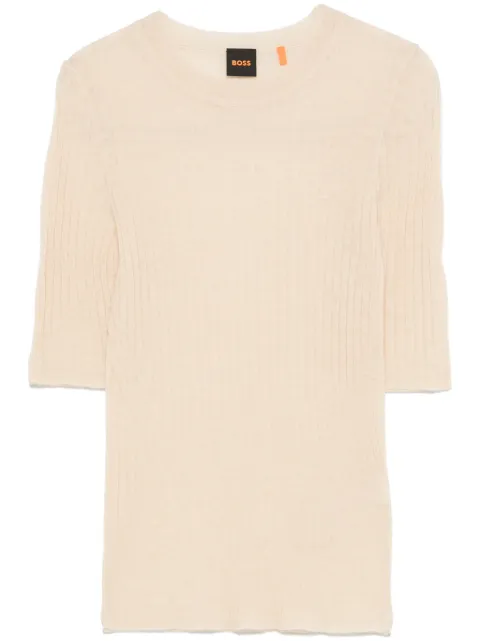 BOSS fine-ribbed T-shirt 